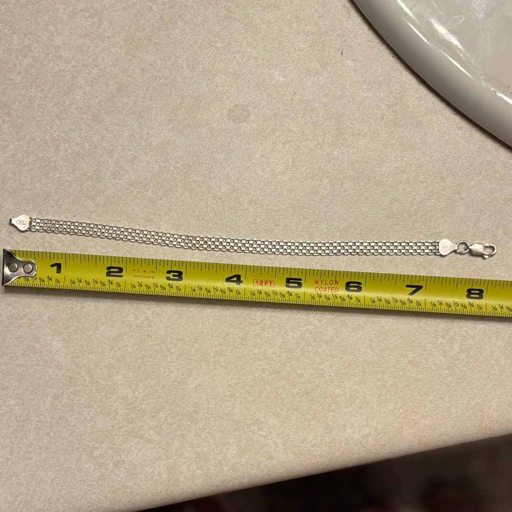Sterling Silver 925 Bismarck mesh 8” bracelet - Picture 1 of 6
